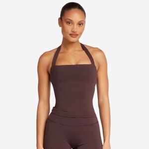 SET CSB scrunch leggings + halter tank in  espresso